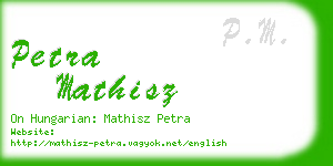 petra mathisz business card